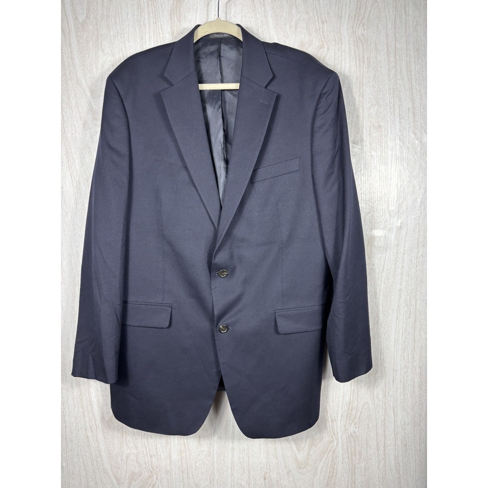 Lauren Ralph Lauren Blazer Mens 44L Navy 100%‎ Wool Tailored Sport Coat Classic